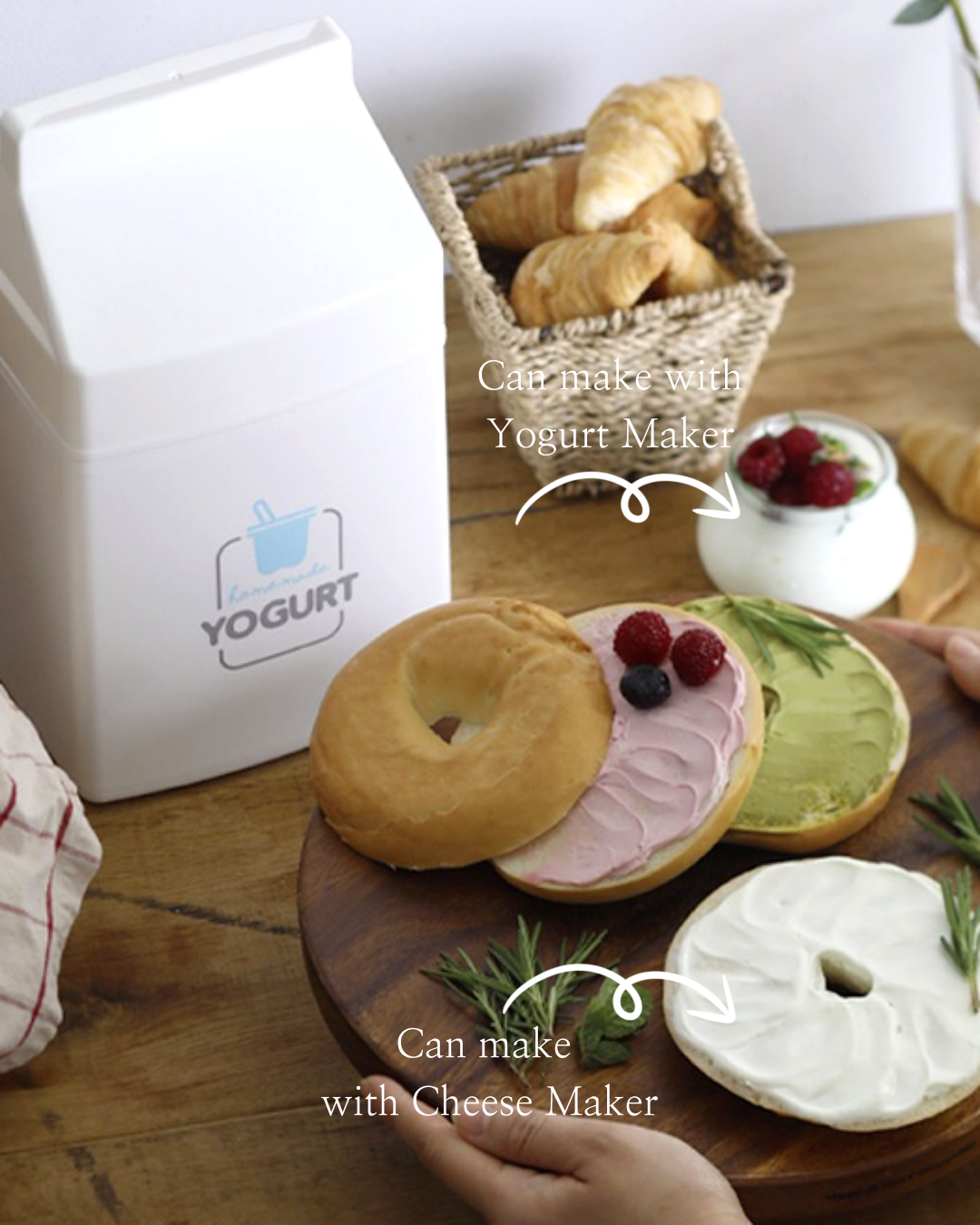 Roichen yogurt maker+cheese maker set (white)