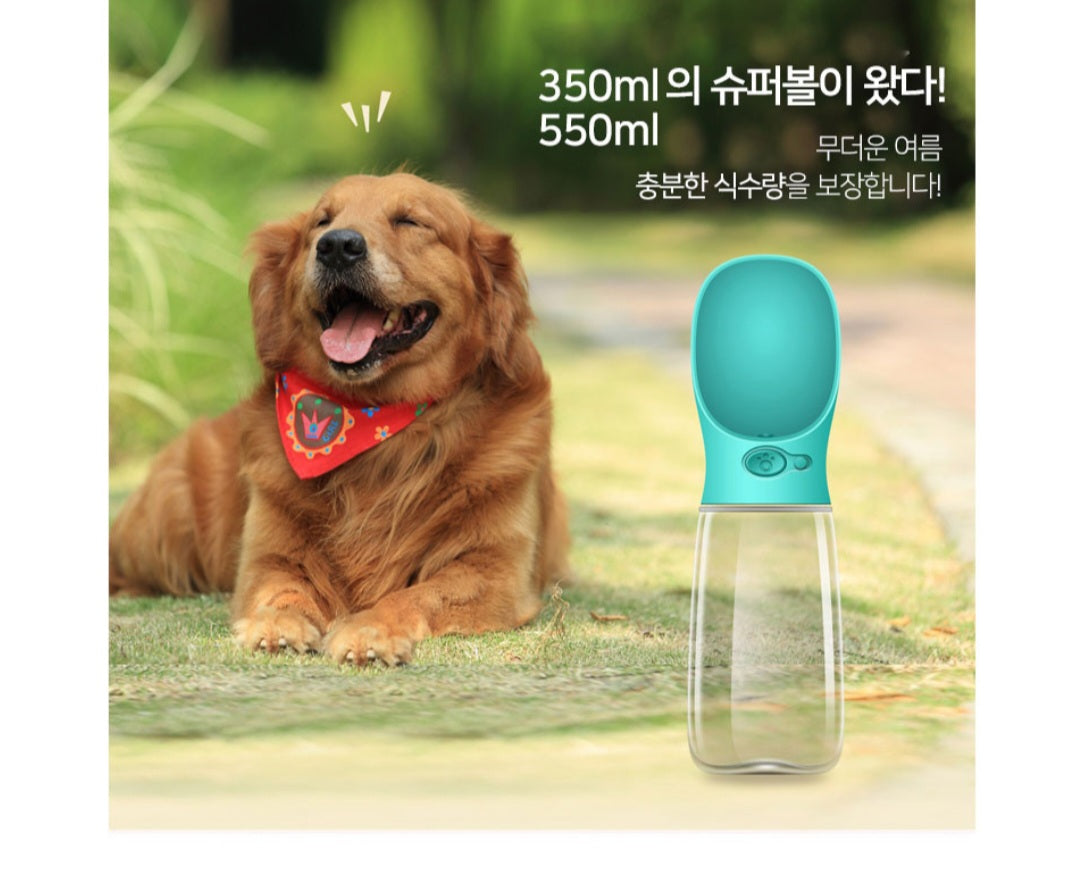 Dog walking water bottle